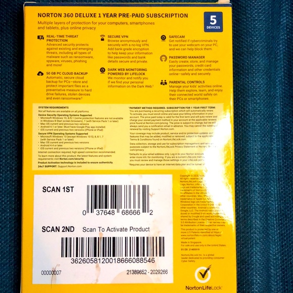 Norton 360 Deluxe PC protection (Activated) - Picture 2 of 2